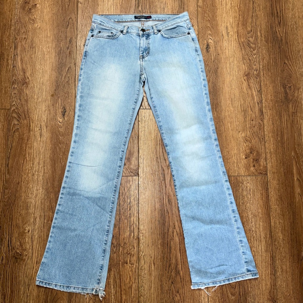 Y2K American Eagle Light Wash Bootcut Jeans Womens 4 Mid Rise Denim boho western